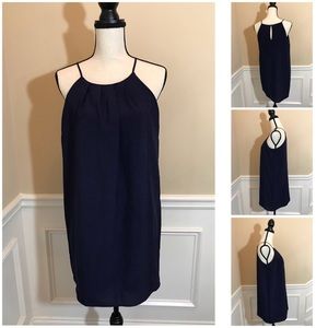 Monteau Navy Spaghetti Strap Straight Dress M